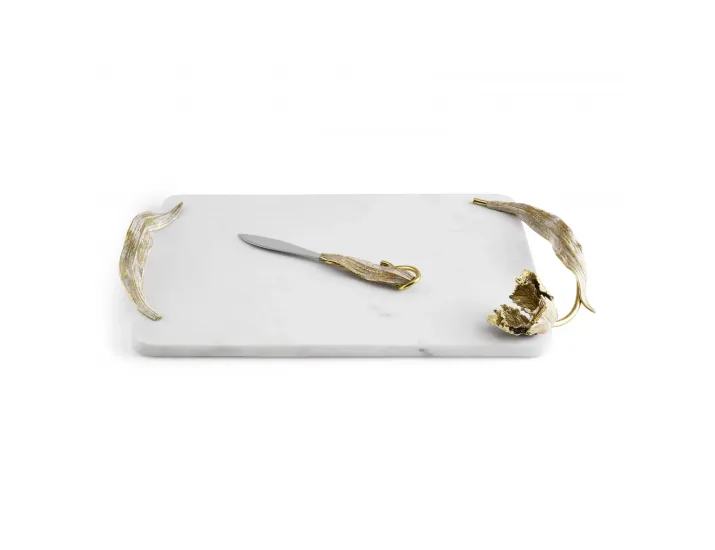 Доска для сыра с ножом Michael Aram Оливковая ветвь 50х25см белая