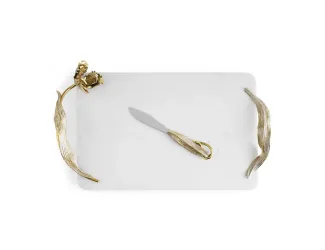 Доска для сыра с ножом Michael Aram Оливковая ветвь 50х25см белая