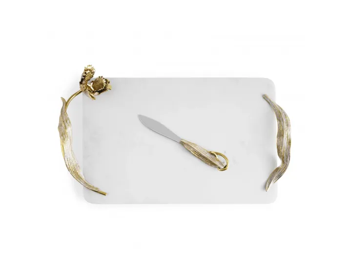 Доска для сыра с ножом Michael Aram Оливковая ветвь 50х25см белая