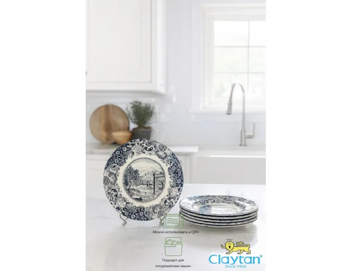 Набор десертных тарелок 6 шт 18,7см Claytan Rome grey 0404