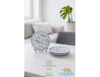Набор десертных тарелок 6 шт 18,7см Rose cluster blue Claytan 1809