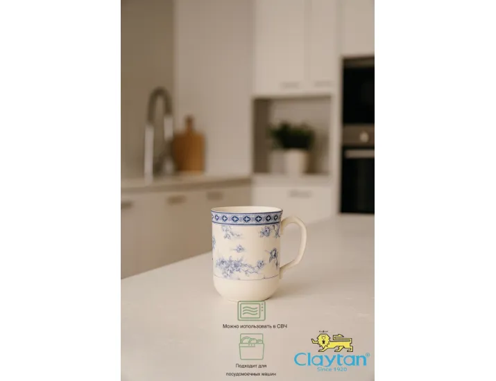 Кружка 340 мл Rose cluster blue Claytan 1809