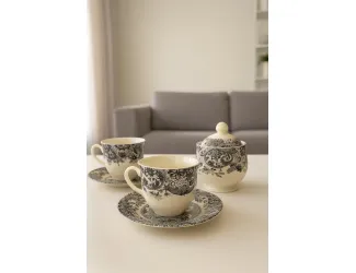 Набор из двух чайных пар с сахарницей 5 предметов Claytan Rome grey 0404