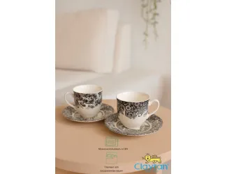 Набор из двух чайных пар 4 предмета Claytan Rome grey 0404