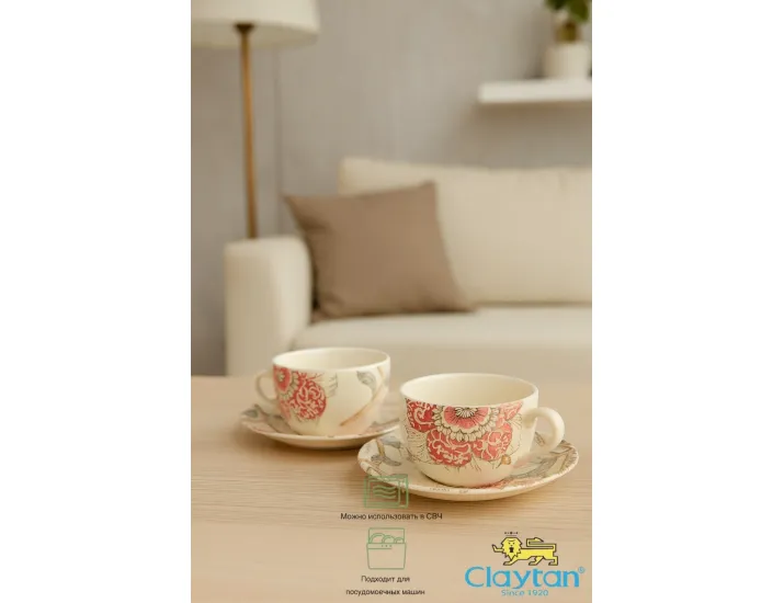 Набор из двух чайных пар 4 предмета Claytan Alisa 2318
