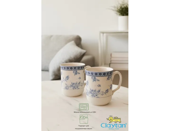 Набор из двух кружек Rose cluster blue Claytan 1809