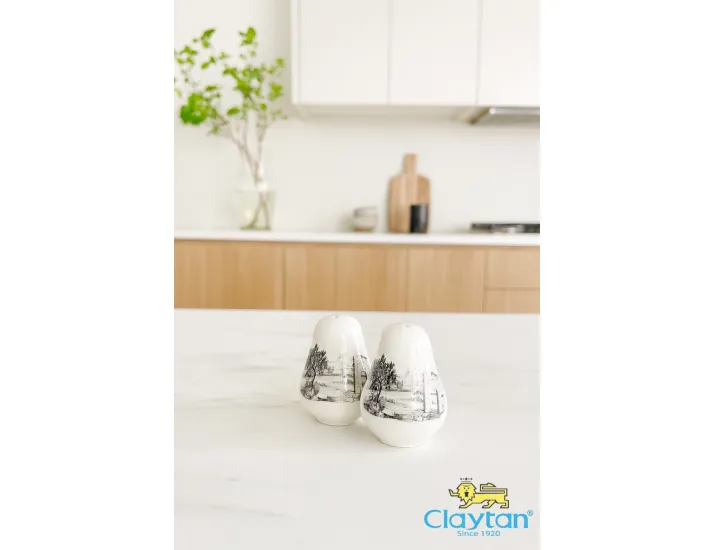 Набор для специй 2 предмета Claytan Rome grey 0404