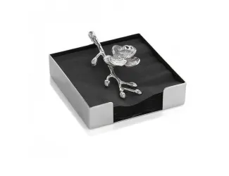 Салфетница Michael Aram Белая орхидея 13 см серебристая