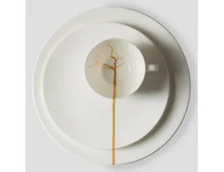 Чашка чайно-кофейная с блюдцем Dibbern Чёрный лес Белый декор 250мл