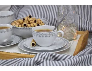 Чайный сервиз на 4 персоны 11 предметов Leander Hyggelyne серый 71160717-327C