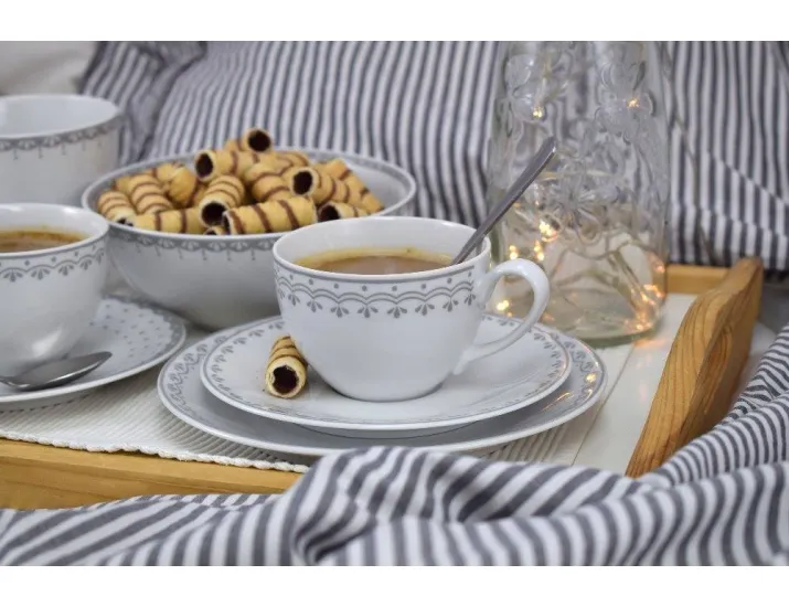 Чайный сервиз на 4 персоны 11 предметов Leander Hyggelyne серый 71160717-327C