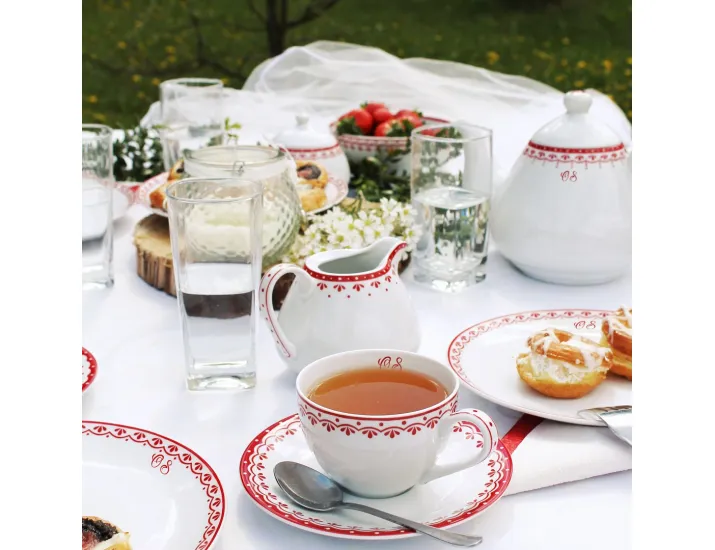 Чайный сервиз на 4 персоны 11 предметов Leander Hyggelyne красный 71160717-327D