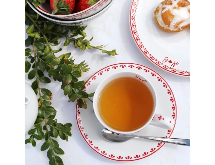 Набор чайных пар на 4 персоны 8 предметов Leander Hyggelyne красный 71150425-327D