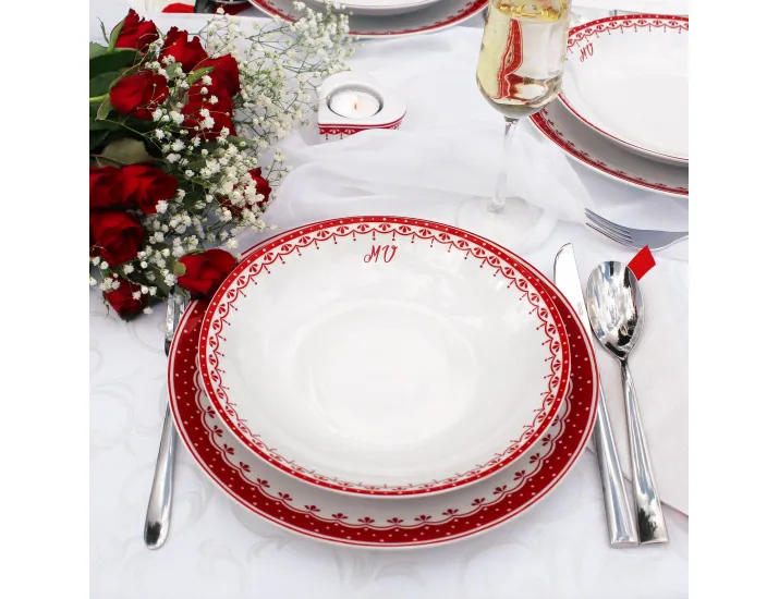 Набор тарелок Leander Hyggelyne 12 предметов красный 71160120-327D