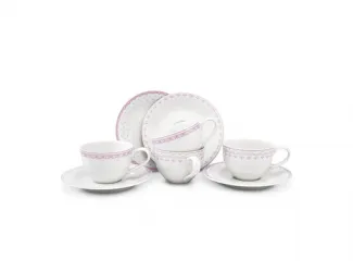 Набор чайных пар на 4 персоны 8 предметов Leander Hyggelyne розовый 71150425-327А