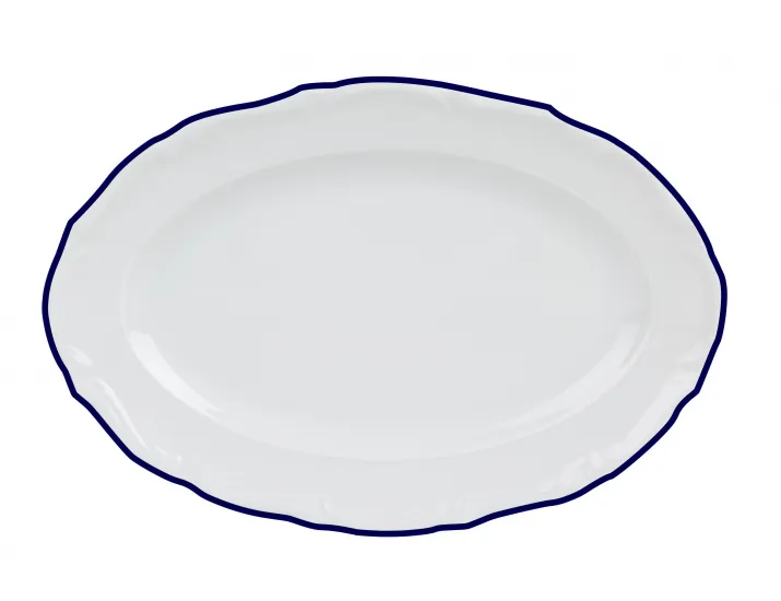 Блюдо овальное 27см Porland Maria синий кант