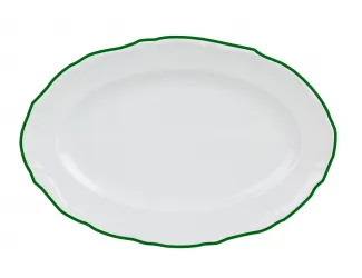 Блюдо овальное 27см Porland Maria зелёный кант