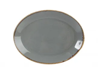 Блюдо овальное 24х19 см Porland Seasons Dark Grey тёмно-серый