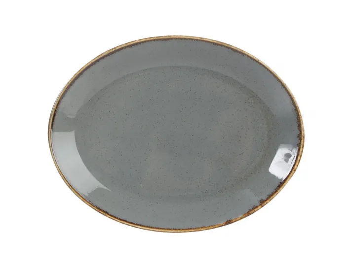 Блюдо овальное 24х19 см Porland Seasons Dark Grey тёмно-серый