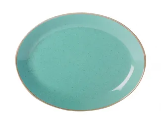 Блюдо овальное 24*19см Porland Seasons Turquoise бирюзовый