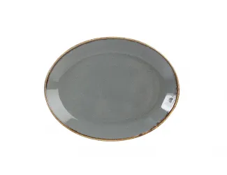 Блюдо овальное 36*27см Porland Seasons Dark Grey тёмно-серый