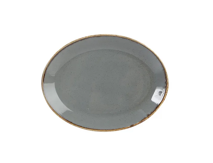 Блюдо овальное 36*27см Porland Seasons Dark Grey тёмно-серый