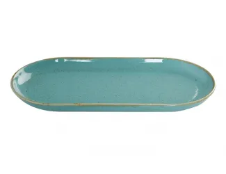 Блюдо овальное 30х15 см Porland Seasons Turquoise бирюзовый