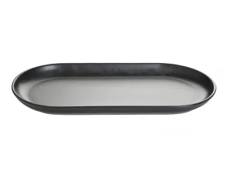 Блюдо овальное 30*15cм Porland Seasons Black чёрный