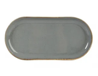 Блюдо овальное 30*15см Porland Seasons Dark Grey тёмно-серый