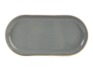 Блюдо овальное 32х20 см Porland Seasons Dark Grey тёмно-серый