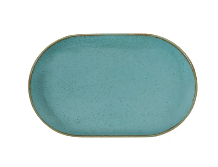 Блюдо овальное 32*20см Porland Seasons Turquoise бирюзовый