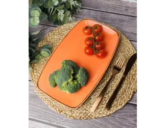 Тарелка прямоугольная 31*18 см Porland Seasons Orange оранжевый