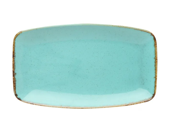 Блюдо прямоугольное 31*18см Porland Seasons Turquoise бирюзовый
