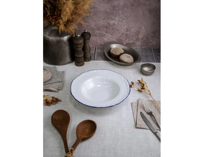 Тарелка для пасты 27см Porland Maria синий кант