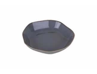 Тарелка глубокая с волнистым краем 21 см Porland Seasons Dark Grey тёмно-серый