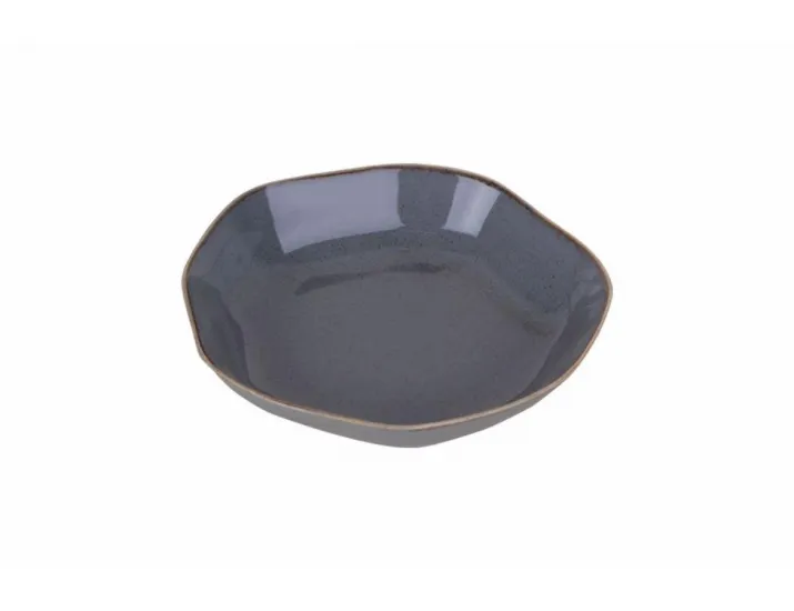 Тарелка глубокая с волнистым краем 21 см Porland Seasons Dark Grey тёмно-серый