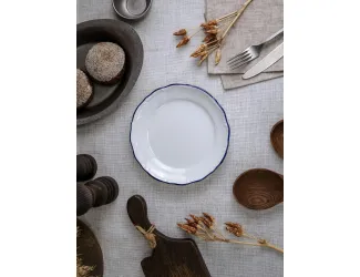 Тарелка мелкая 18см Porland Maria синий кант