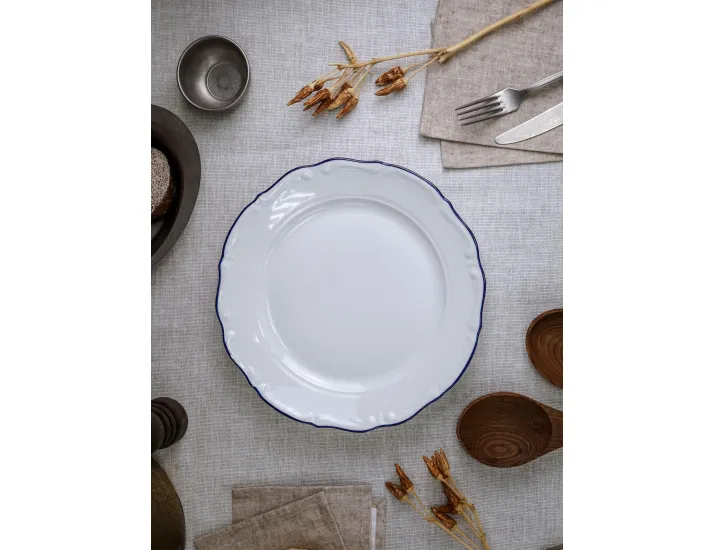 Тарелка мелкая 27см Porland Maria синий кант