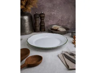 Тарелка мелкая 27см Porland Maria зелёный кант