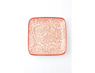 Тарелка квадратная, 13 см Porland Mix&Match красный