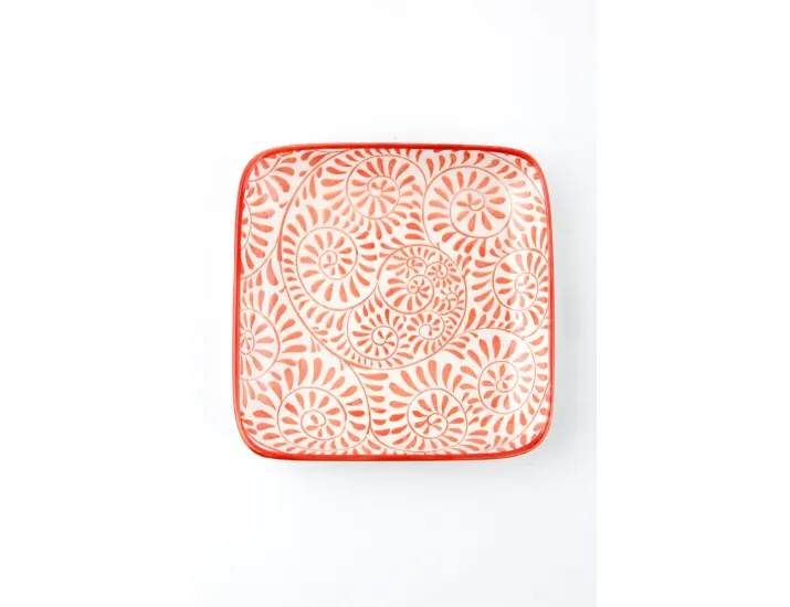 Тарелка квадратная, 13 см Porland Mix&Match красный