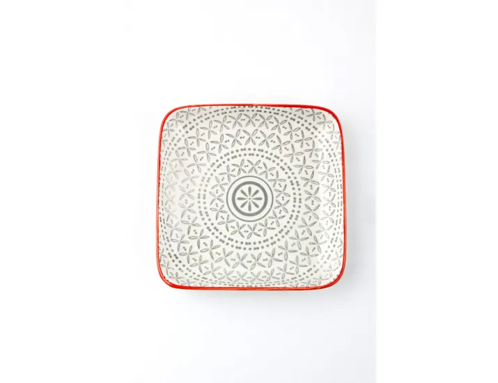 Тарелка квадратная 13см Porland Mix&Match серый