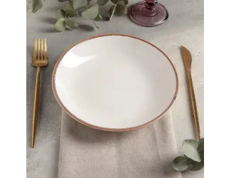 Тарелка глубокая 21см безбортовая Porland Seasons Beige бежевый