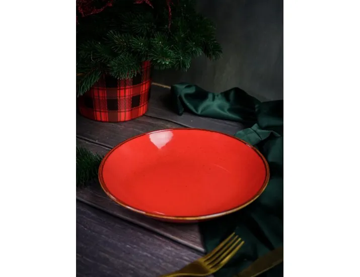 Тарелка глубокая 21 см безбортовая Porland Seasons Red красный