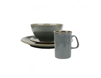 Набор обеденный на 1 персону 4 предмета Porland Seasons Dark Grey тёмно-серый