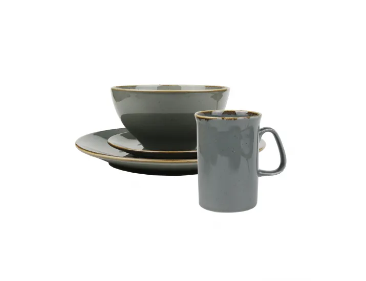 Набор обеденный на 1 персону 4 предмета Porland Seasons Dark Grey тёмно-серый