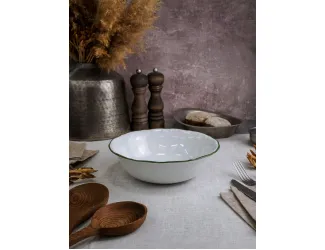 Салатник 23 см Porland Maria зелёный кант