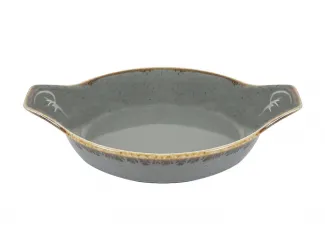Форма для запекания d 17 см h 4 см (L c ручками  22 см) Porland Seasons Dark Grey тёмно-серый