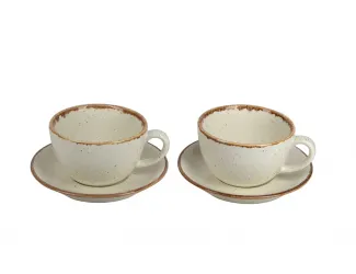 Набор чайных пар на 2 персоны 4 предмета 340мл Porland Seasons Beige бежевый