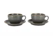 Набор чайных пар на 2 персоны 4 предмета Porland Seasons Dark Grey тёмно-серый